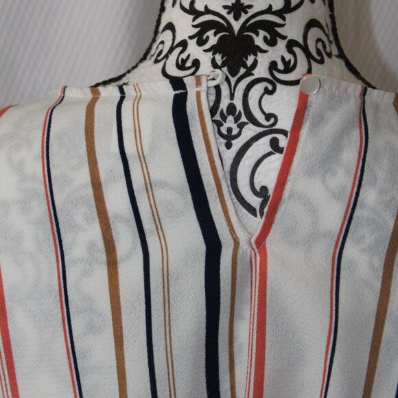 Monteau Blouse Striped Tie Back Classic Size Small Pre-Loved Good Condition - Picture 10 of 14